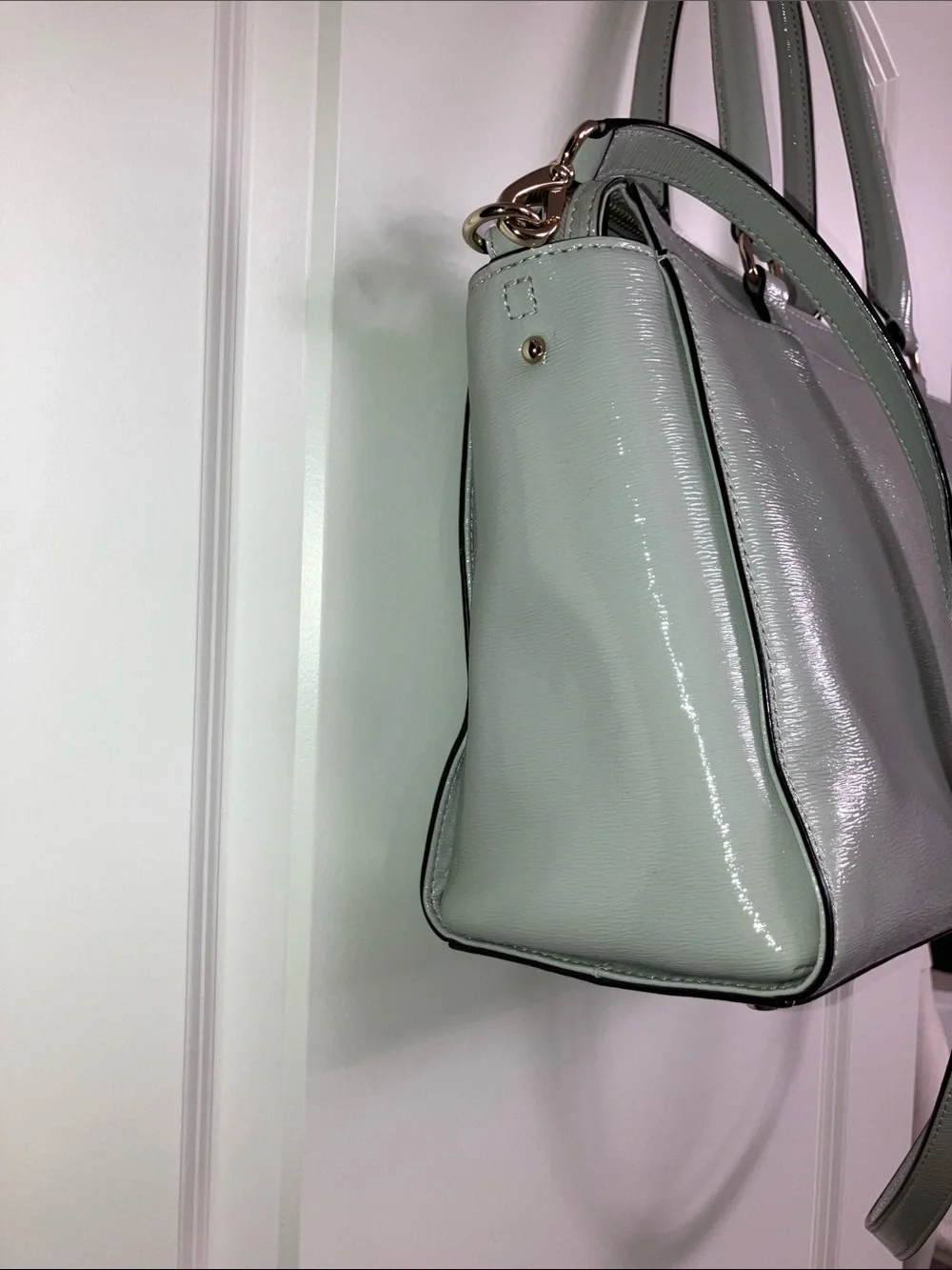 Kate Spade Gray Patent Leather Satchel L